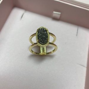 Kendra Scott Elyse Gold Ring, Platinum Drusy
